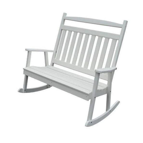 A & L Furniture Poly Classic Double Rocker - Comfortable Outdoor Patio Rocking Chair for Porch, Garden, and Backyard Relaxation
