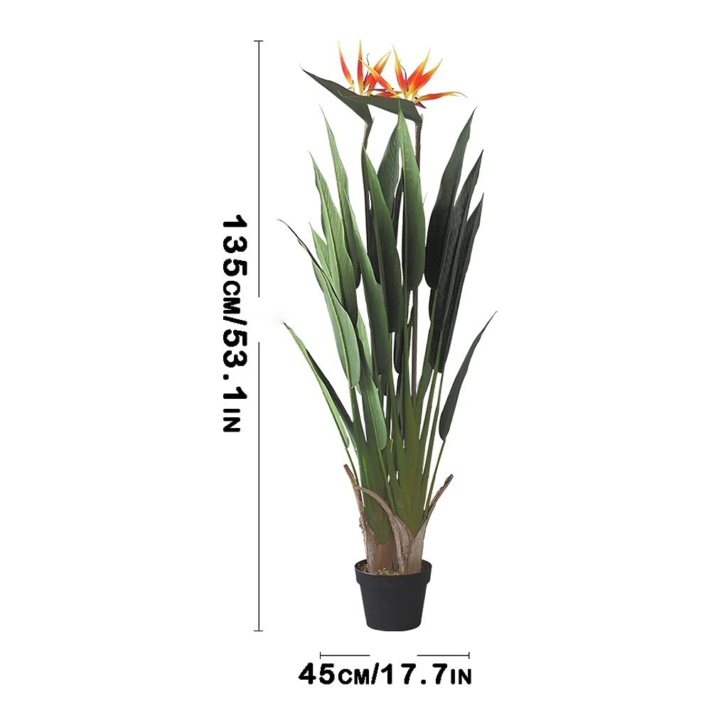 Artificial Strelitzia Fake Tree - Large Bird of Paradise Potted Plant for Indoor & Outdoor Decor - Modern Faux Plant for Home, Office, Wedding & Gift Giving