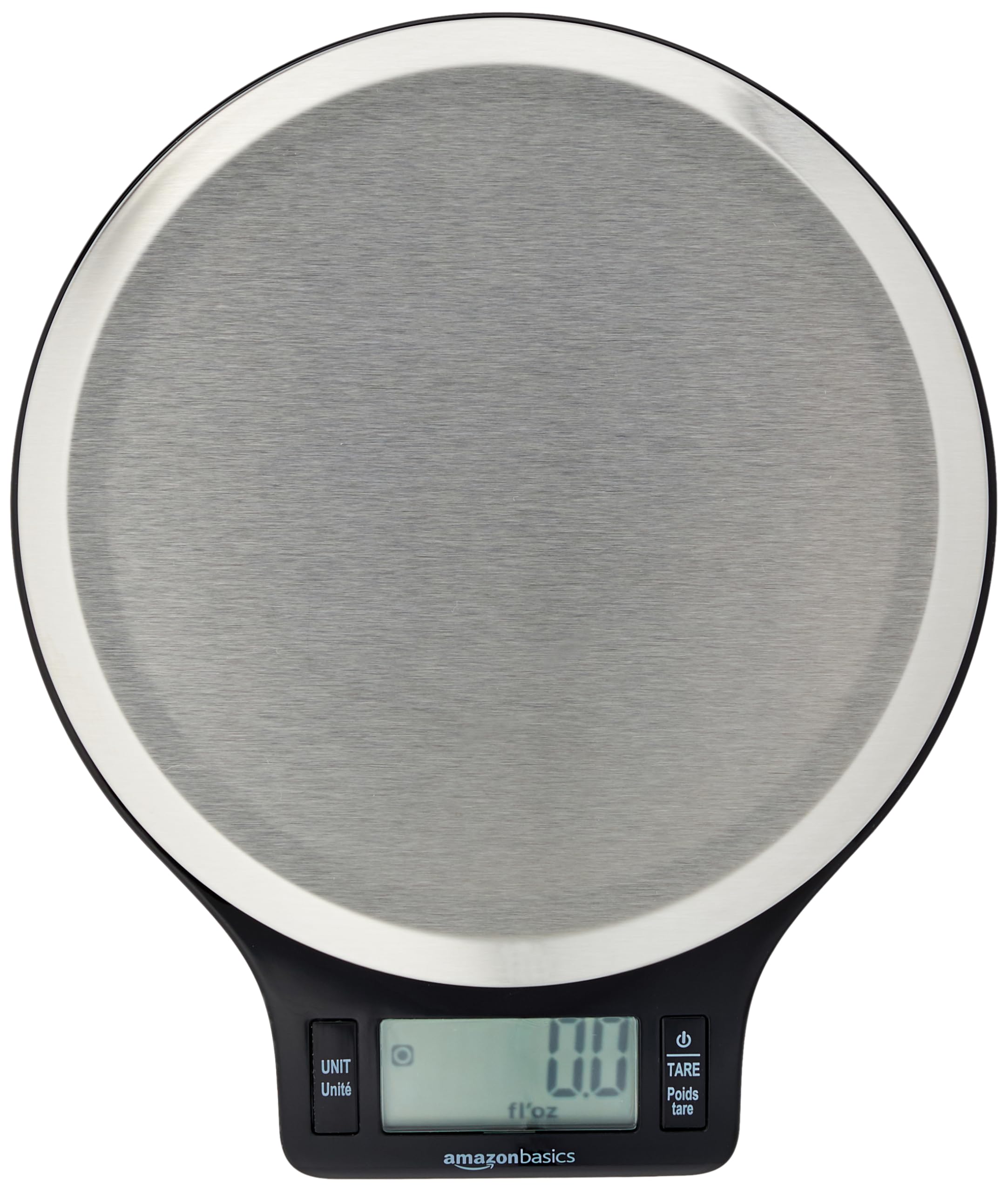 Amazon Basics Digital Kitchen Scale with LCD Display - 11 lbs Capacity, Stainless Steel & Black, Batteries Included - Perfect for Baking, Cooking, and Meal Prep