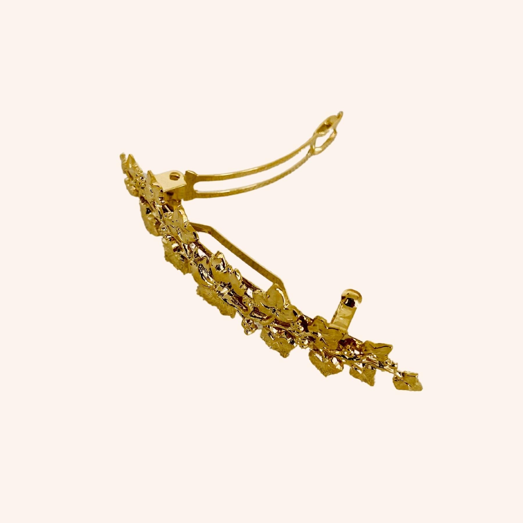 Elegant Gold Calliope Hair Clip - Perfect for Weddings, Parties & Everyday Style | Petite Hair Barrettes for Women & Girls