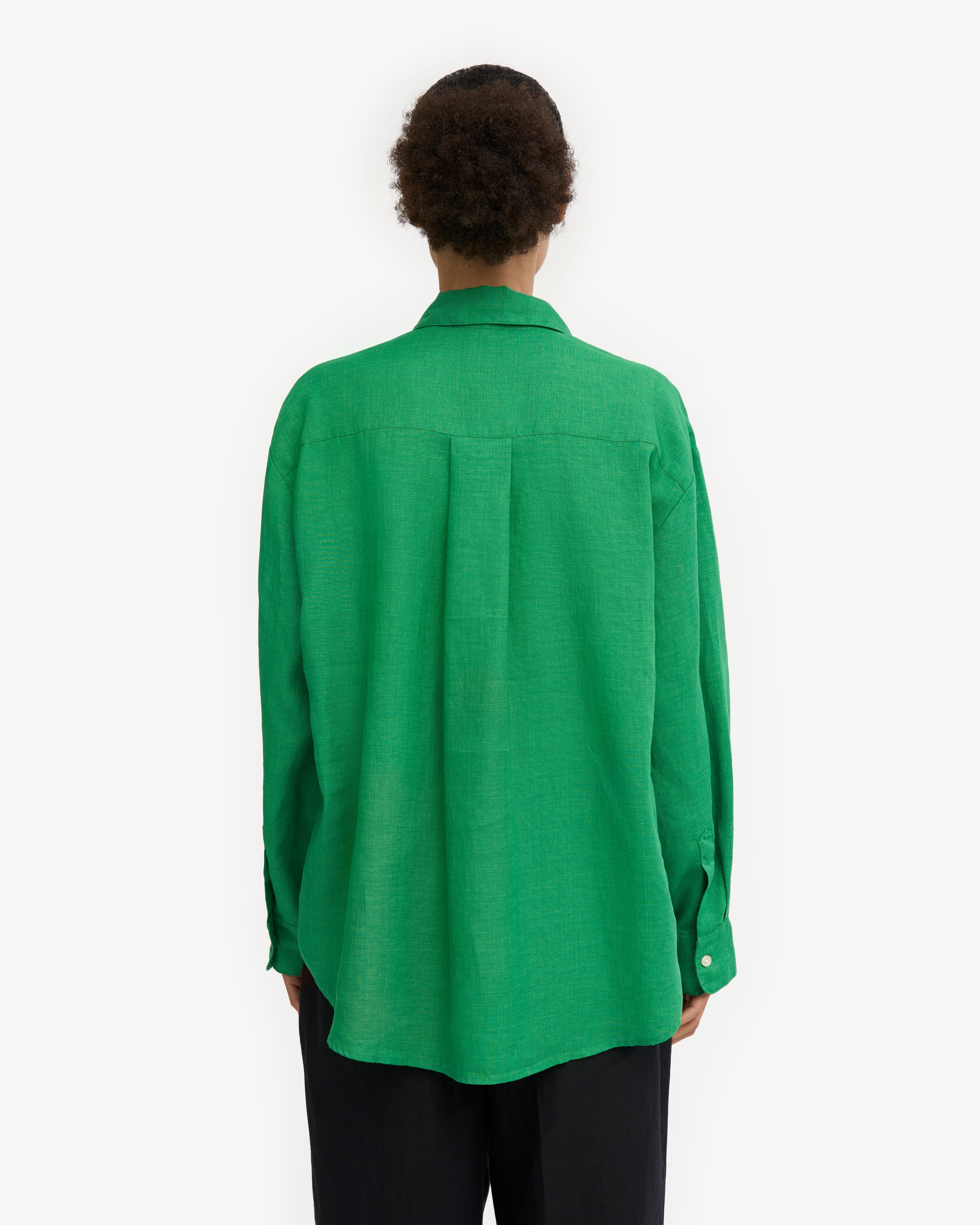 Stylish Linen Oversized Shirt in Kelly Green | Breathable & Comfortable Summer Top for Women | Perfect for Casual Outings, Beach Cover-ups & Boho Fashion