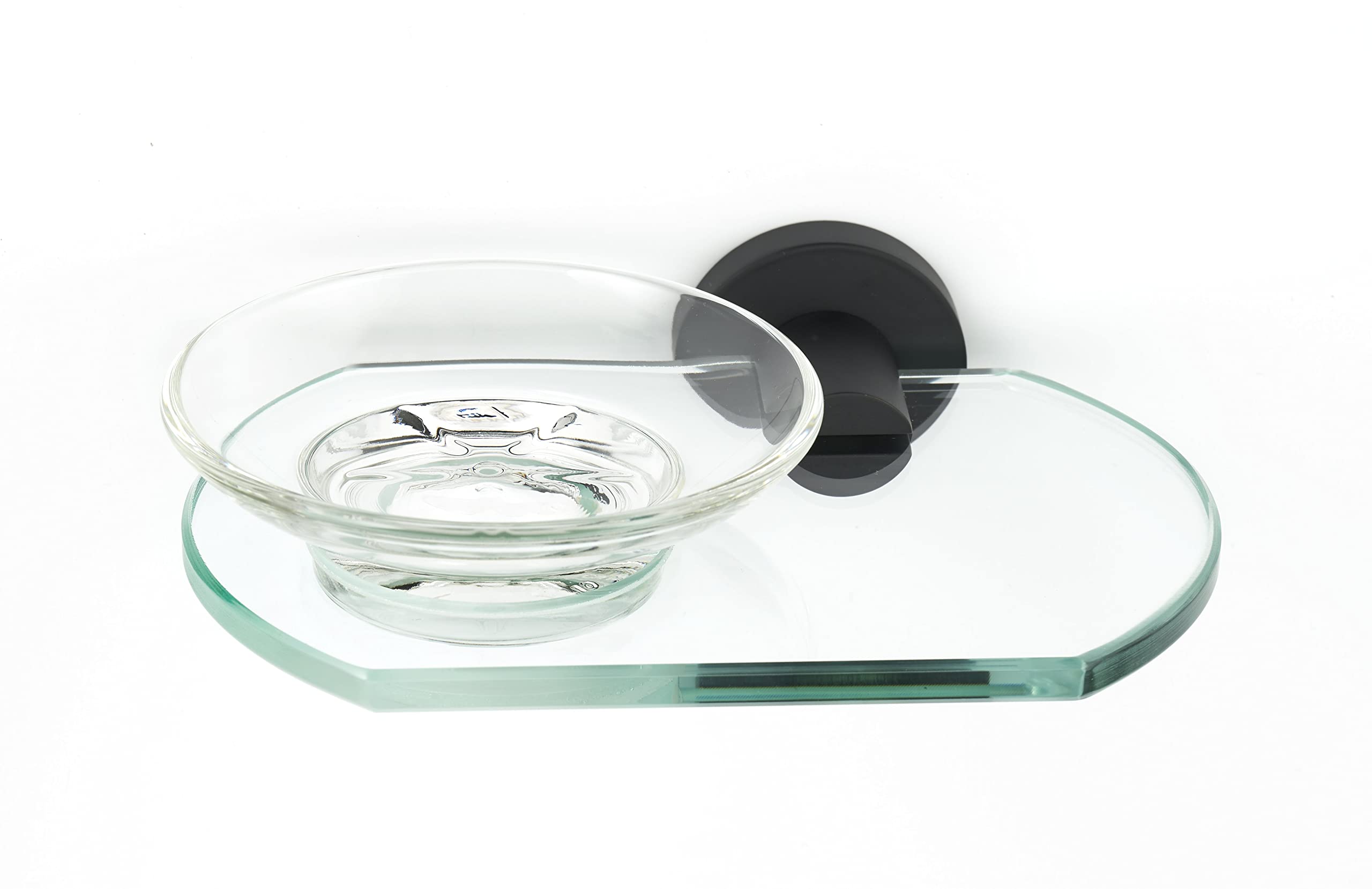 Contemporary I A8330-MB Matte Black Soap Holder with Dish - Modern Bathroom Organizer for Showers, Sinks & Countertops