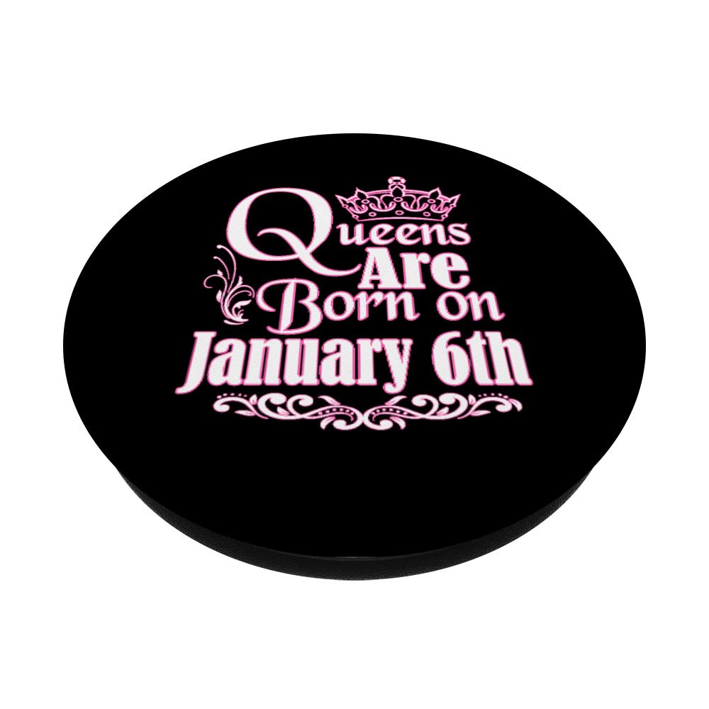 January 6th Capricorn Aquarius Birthday PopSockets PopGrip - Swappable Grip for Phones & Tablets, Perfect for Queens, Daily Use & Travel