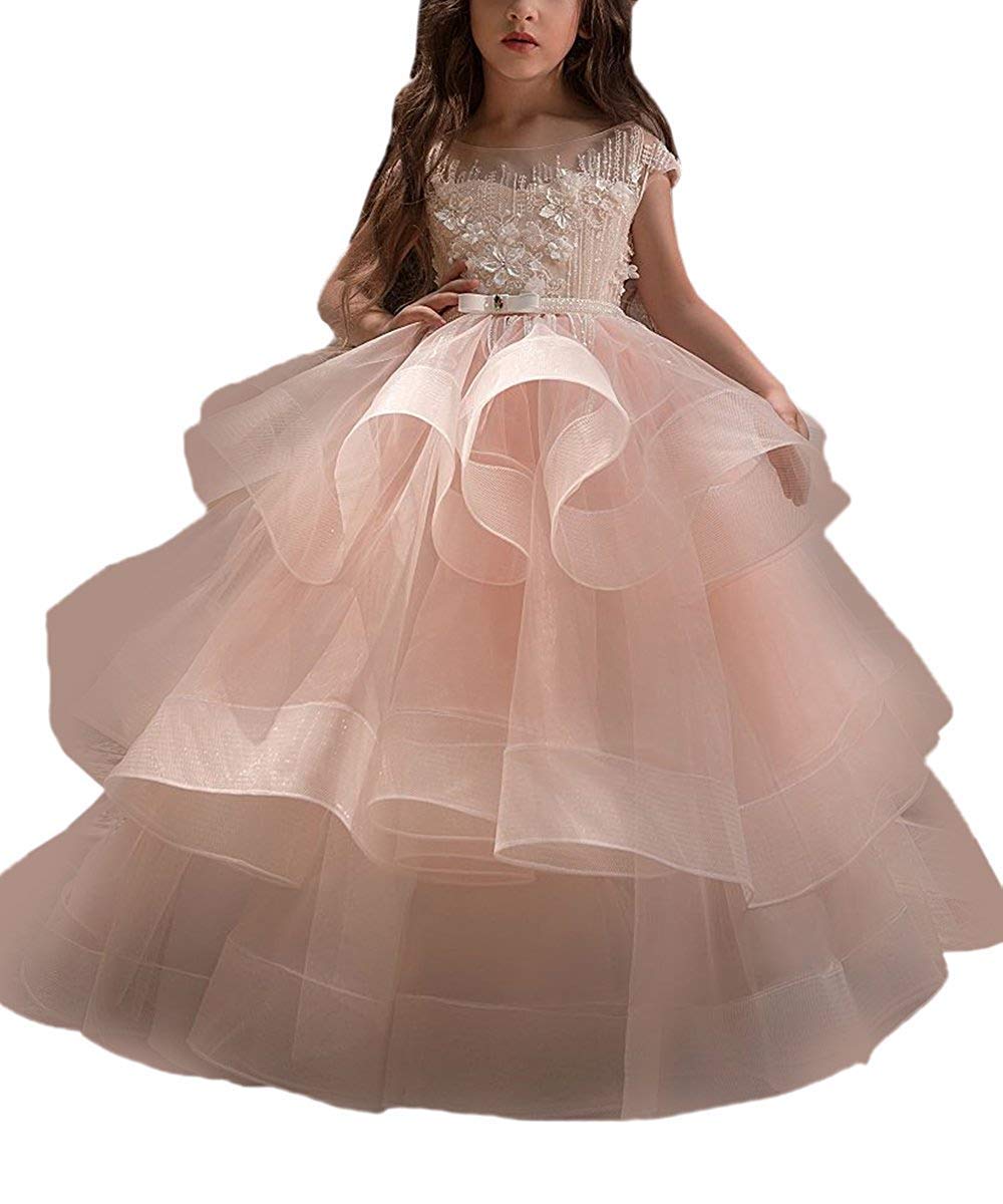 Elegant Long Little Girls Pageant Dresses for Wedding, First Communion, Prom & Special Occasions - Ball Gown for Kids Birthday Party, Dance Recital & Formal Events