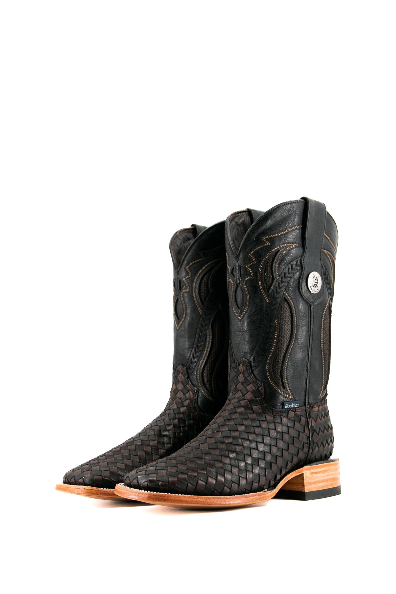 Handmade Serbia Woven Square Toe Cowboy Boots for Men & Women - Western Style Leather Ankle Boots for Country Dancing, Rodeo & Outdoor Adventures