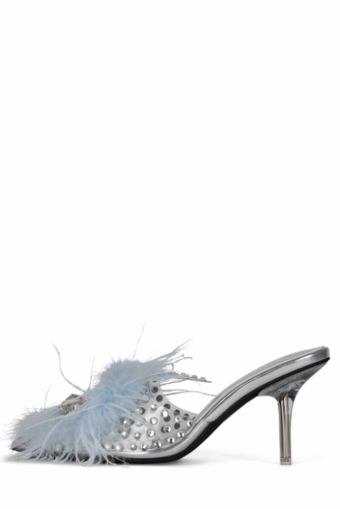 Jeffrey Campbell Women's Fairy F Blue M Suede Ankle Boots - Trendy Chunky Heel Shoes for Casual Outfits & Night Out