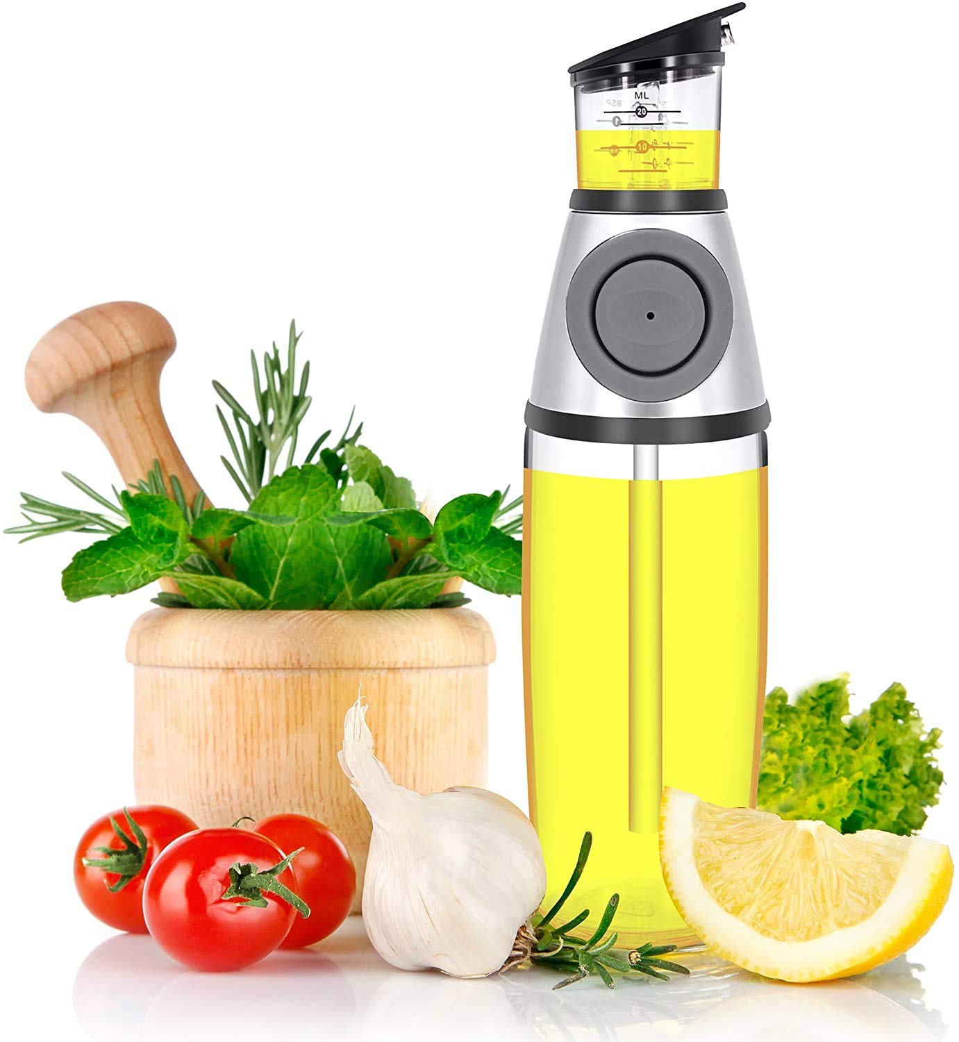 Premium 500ml Glass Oil Sprayer for Kitchen - Food Grade, Large Capacity, Non-Aerosol Mister for Healthy Cooking, Salad Dressing, BBQ Grilling, Baking & Frying | Perfect for Air Fryer, Roasting Vegetables & Meal Prep