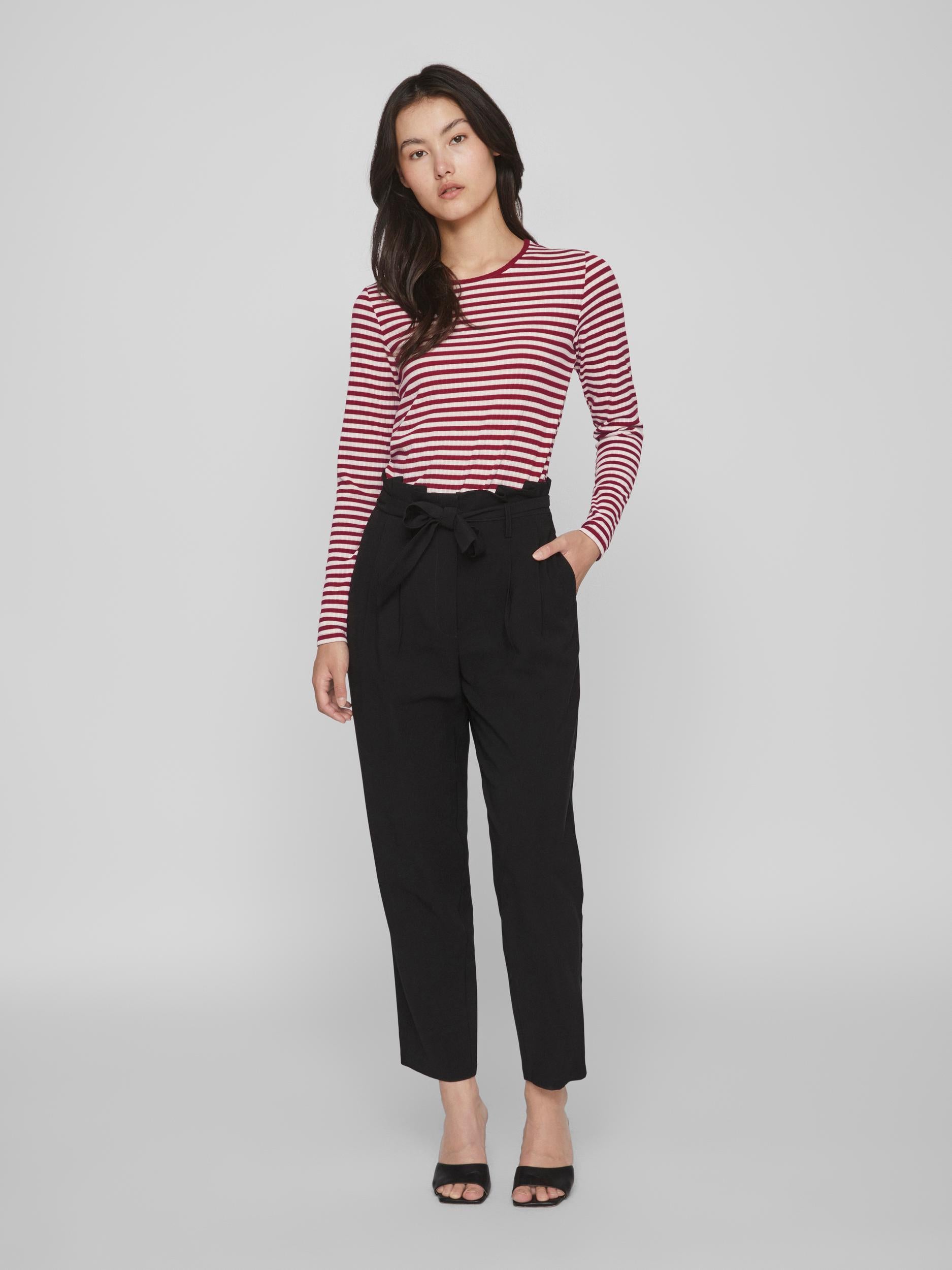 Aspen Top (Red/Cream) - Stylish Women's Blouse for Casual Wear, Office & Date Night | Soft & Comfortable Fabric