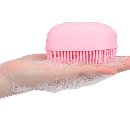 Exfoliating Silicone Bath Brush with Shampoo Dispenser - Body Scrubber & Massager for Men, Women & Kids - Soft Bristles for Scalp & Skin Cleansing - Perfect for Shower, Spa & Relaxation (Multicolor, 1PC)