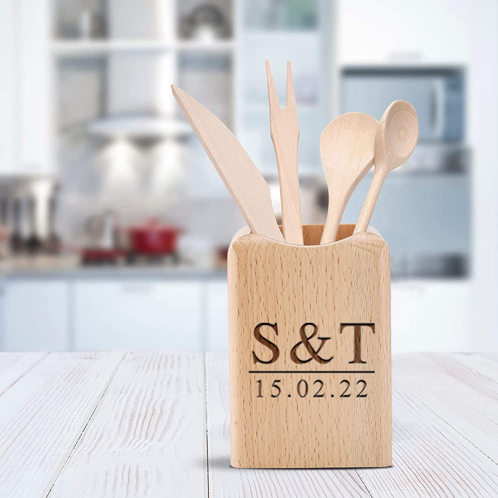 Personalized Wooden Pen Holder for Desk - Handmade Pencil Cup Organizer for Home, School & Office - Perfect for Writing, Drawing & Stationery Storage
