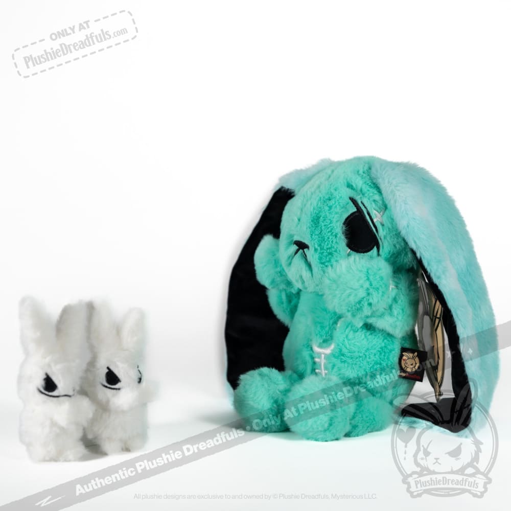Plushie Dreadfuls Anxiety Rabbit Stuffed Animal - Teal Limited Edition Soft Plush Toy for Stress Relief & Emotional Support | Perfect Gift for Anxiety Sufferers, Therapy Comfort & Bedroom Decor