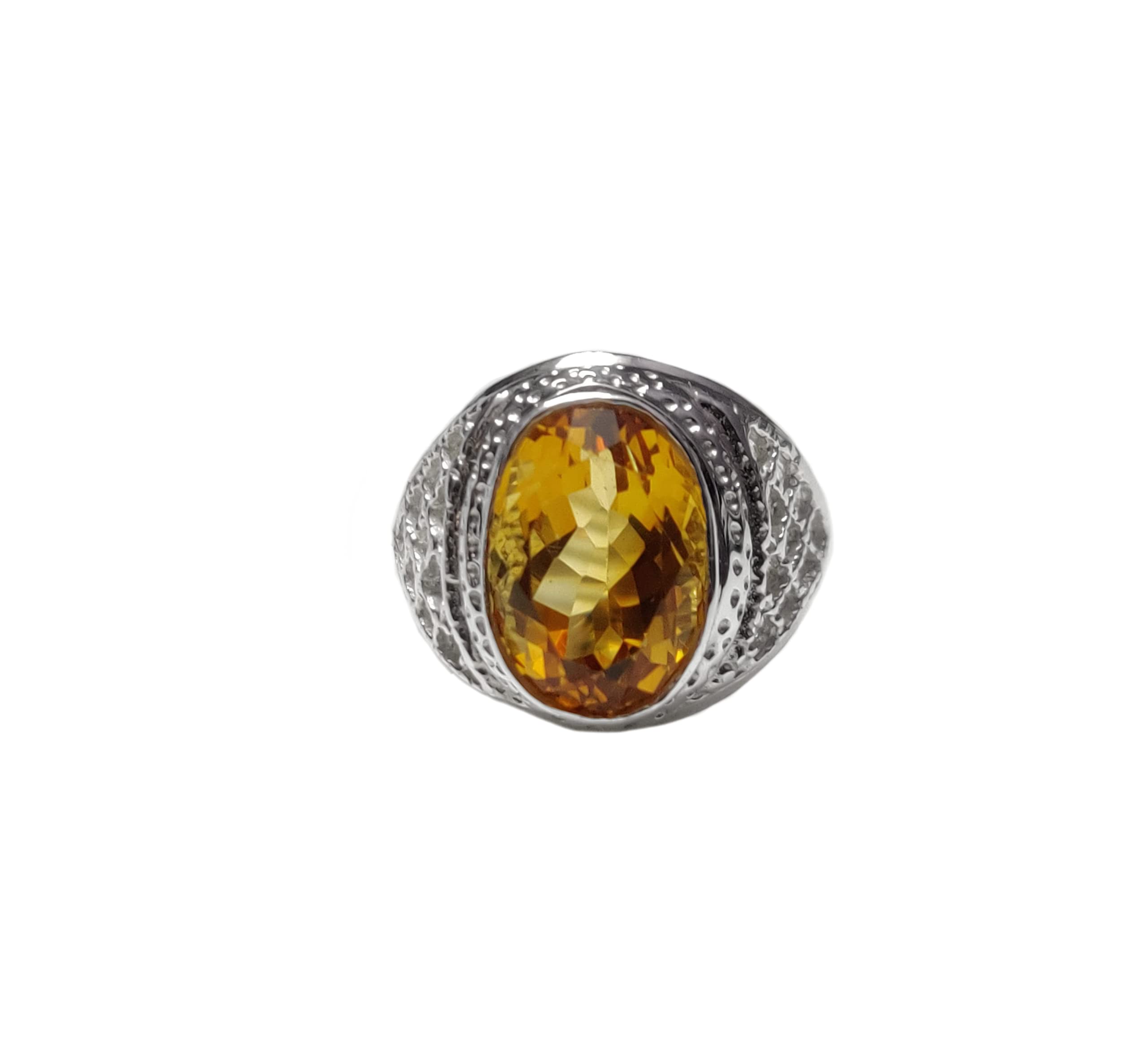 Natural Citrine Ring - 925 Sterling Silver Statement Ring with Large Citrine Gemstone | Boho & Engagement Jewelry for Women | Perfect for Weddings, Parties & Everyday Wear