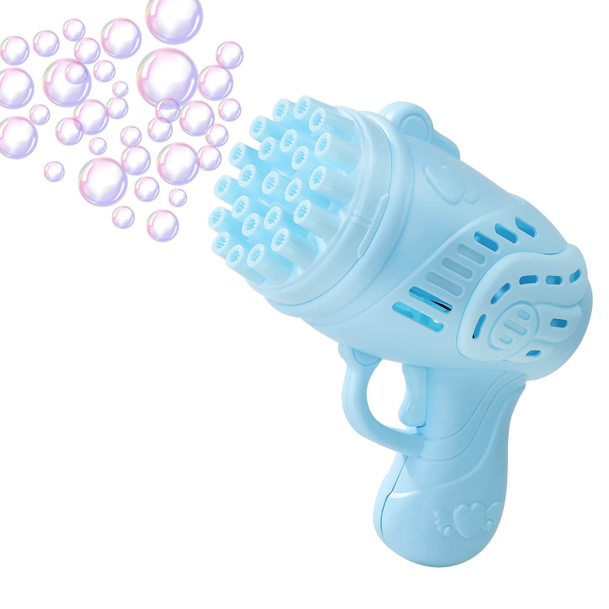 2022 Upgraded 23-Hole Gatling Bubble Machine - Automatic Bubble Blower Gun with Super Large Phantom Light, Fun Outdoor Bubble Maker Toy for Kids, Boys & Girls | Perfect for Birthday Parties, Backyard Play & Summer Activities