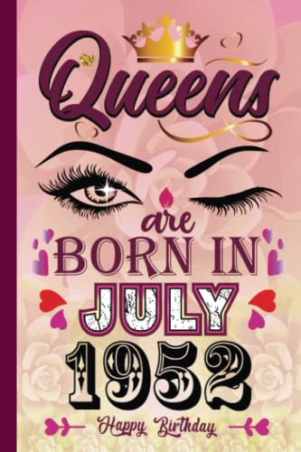 Funny 70th Birthday Notebook for Women Born in July 1952 - Motivational Quote Journal, Queen-Themed Gift Idea for Best Friends, Mom & Grandma - Perfect for Birthday Celebrations, Memory Keeping & Daily Inspiration
