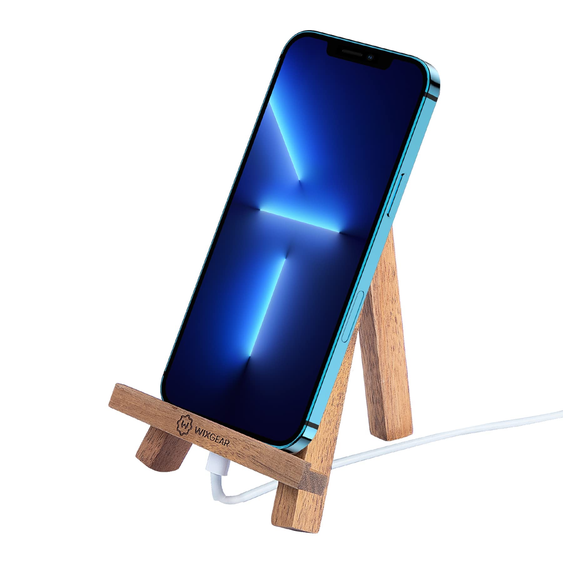 WixGear Wooden Easel Stand - Adjustable Phone & Tablet Holder for iPhone, iPad, Samsung - Artist Canvas Style Desktop Organizer - Perfect for Video Calls, Online Classes, and Digital Art Display