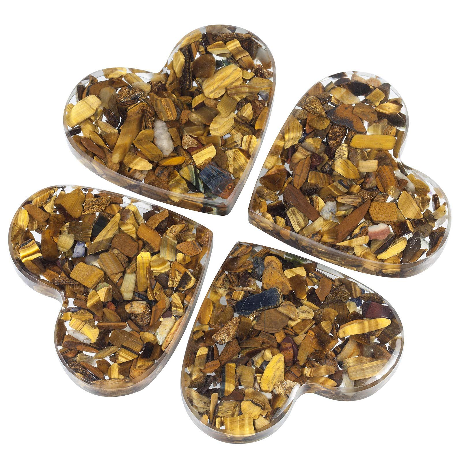 Amogeeli 4-Pack Tiger's Eye Stone & Brass Cabinet Knobs - Elegant Drawer Pull Handles for Dresser, Wardrobe, and Furniture Upgrade - Home Decor & DIY Hardware Accessories