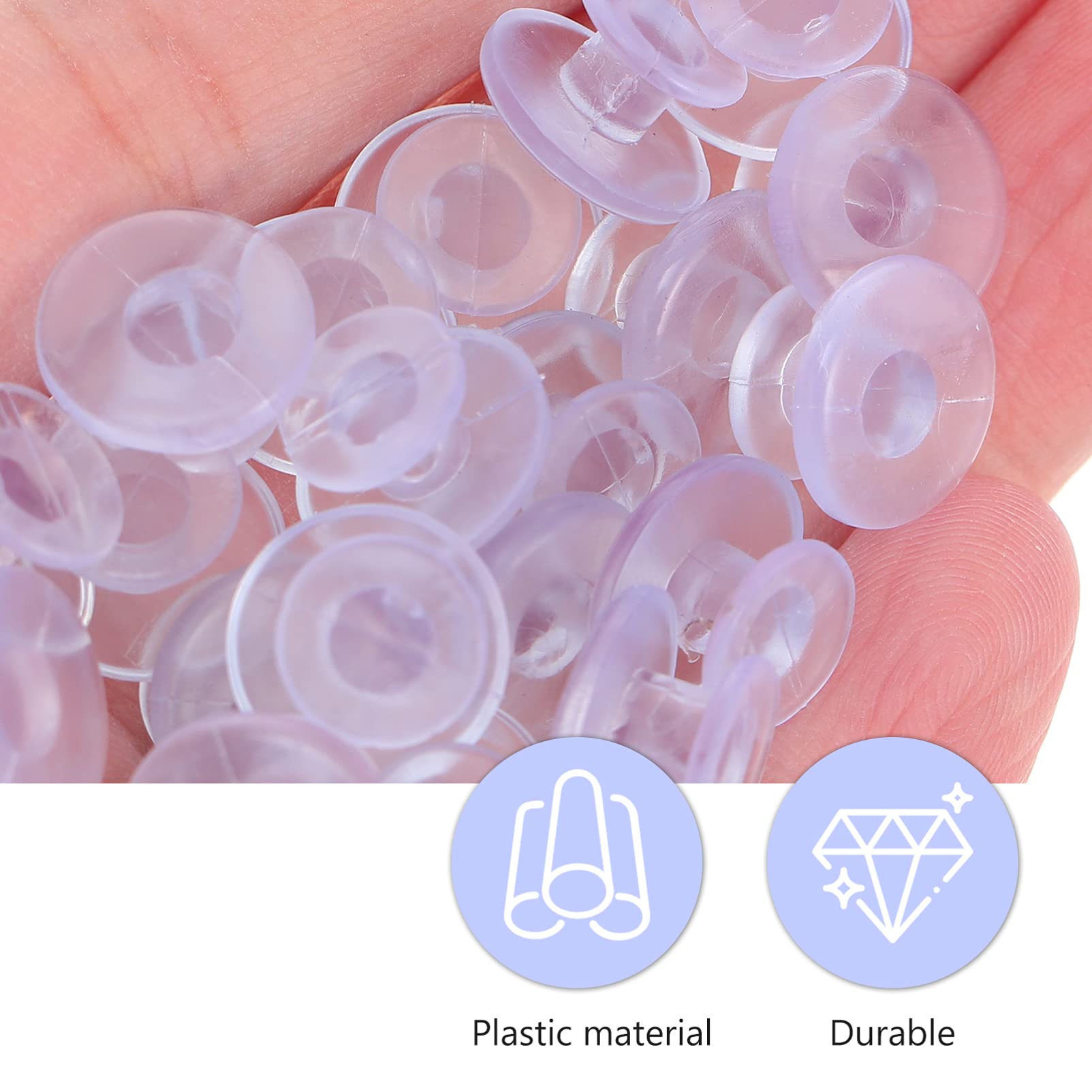 300Pcs Clear Plastic Shoe Buckle Buttons - DIY Shoe Charms, Wristband Jewelry & Craft Accessories for Kids - Perfect for DIY Projects, Shoe Decorations & Fashion Accessories