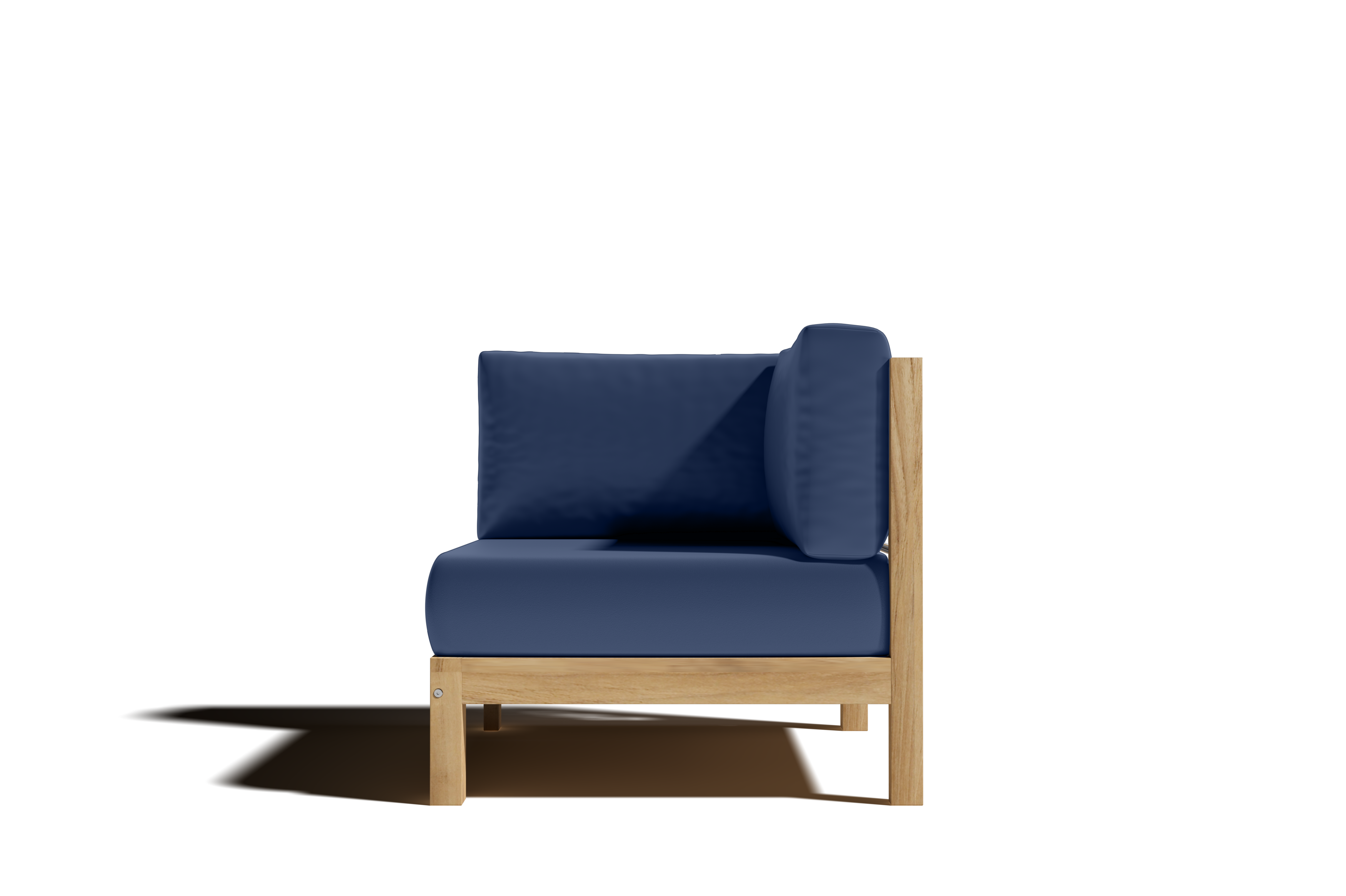 Premium 7-Piece Teak Outdoor Sectional Deep Seating Set with Sunbrella Navy Cushions - Waterproof & Durable Patio Furniture for Backyard, Poolside & Garden Relaxation