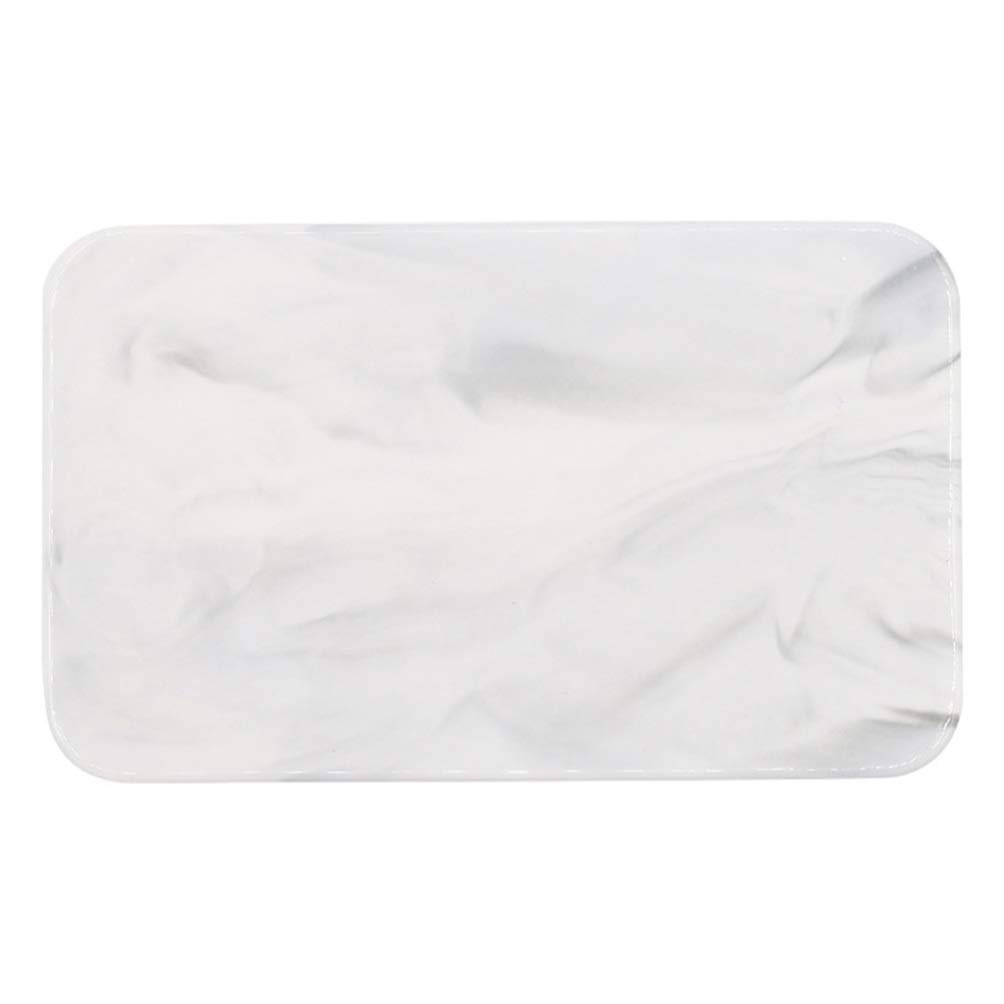 YARNOW Ceramic Rectangular Tray - Marble Pattern Porcelain Serving Platter for Sushi, Desserts, Pastries | Multi-Purpose Vanity Organizer for Bathroom Countertop | Elegant Display Dish for Entertaining & Home Decor