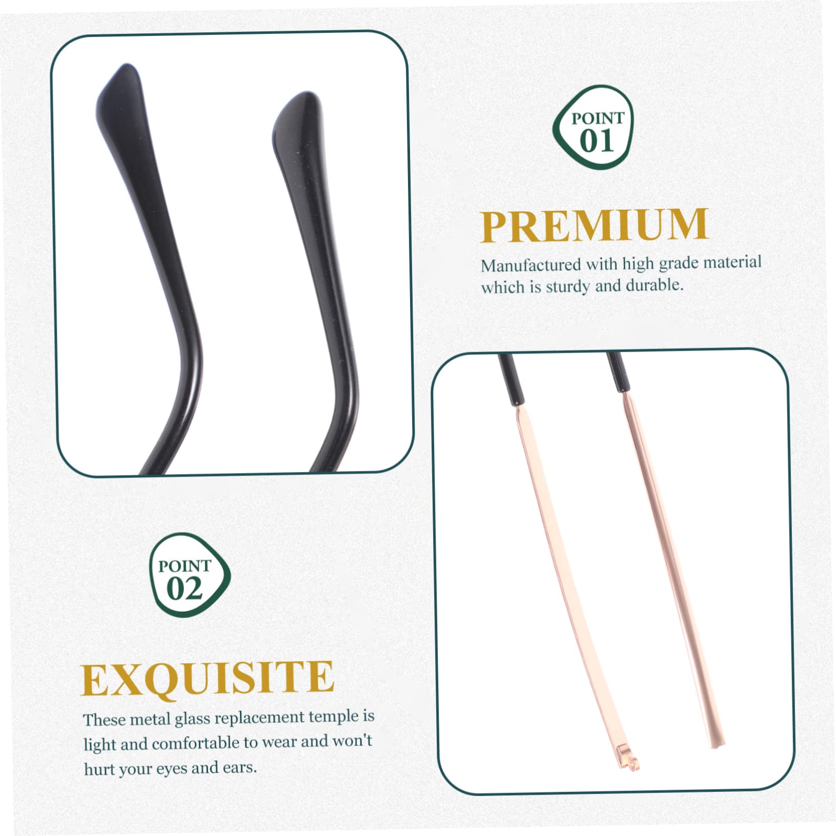 GLEAVI 9 Pairs Universal Eyeglass Temple Replacement Kit - Metal Frame Repair Set with Screwdriver for Men & Women | Perfect for Broken Glasses Repair, Sunglasses Maintenance and DIY Eyewear Adjustments
