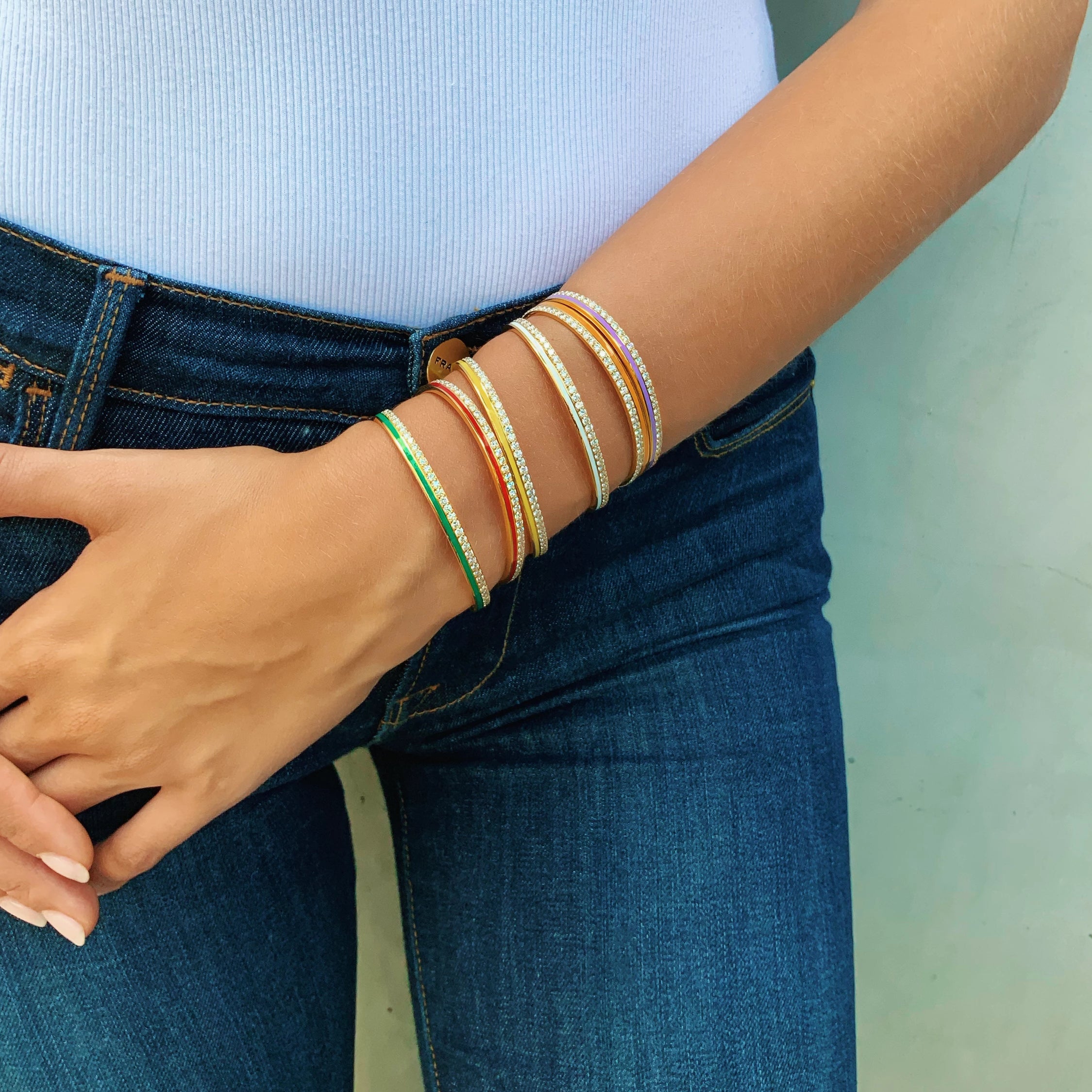 Diamond Enamel Cuff Bracelet for Women - Elegant Fashion Jewelry Gift for Birthday, Anniversary & Special Occasions | Perfect for Parties, Weddings & Date Nights