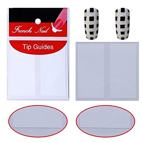 MeeTo 2-Pack DIY French Tip Nail Guide Stickers - Plaid Manicure Stencils for Easy Nail Art Decorations | Perfect for Home Salon, Party Nails & Gift Ideas