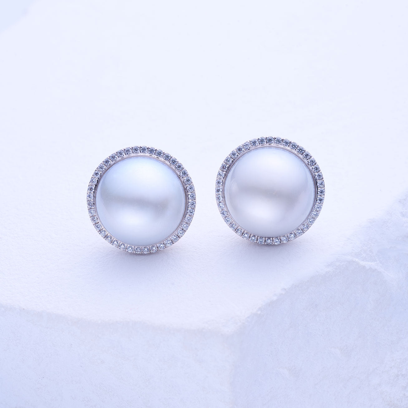 18K Solid Gold Australian White Pearl Earrings - Classic Studs for Women | Perfect for Weddings, Parties & Everyday Elegance