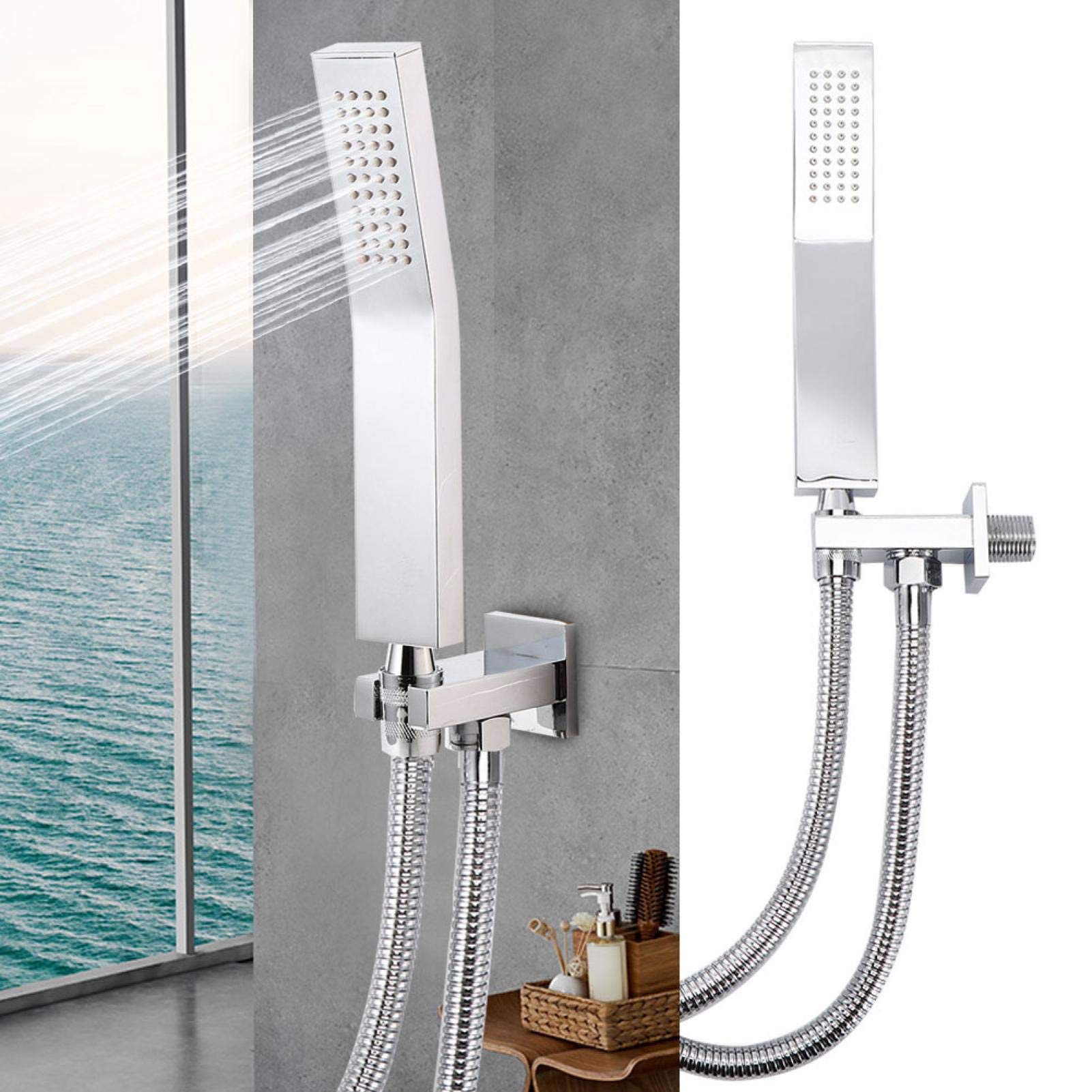 High Pressure Shower Head Set - Wall Mounted Rainfall Shower System with Adjustable Spray Modes for Home & Hotel Bathroom Upgrade - Perfect for Relaxing Spa Experience & Water Saving