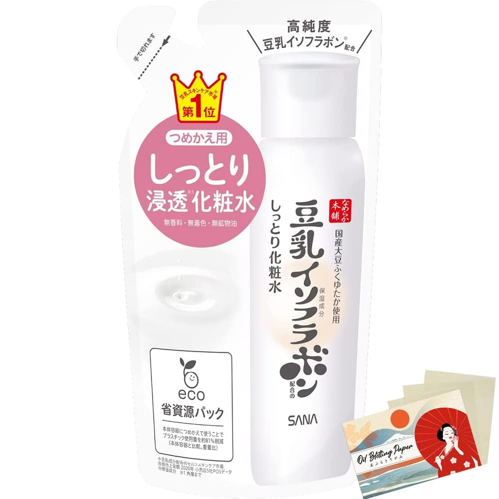 Nameraka Honpo Sana Soy Milk Isoflavone Facial Lotion NC 180ml Refill - Hydrating & Moisturizing for Dry Skin | Daily Skincare Routine, Morning & Night Use