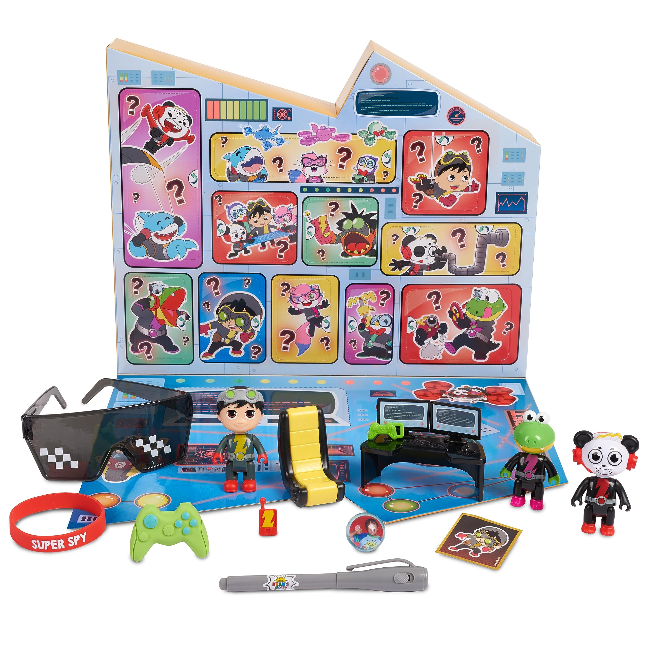 Ryan's World Super Spy Golden Console Toy for Kids Ages 3+ - 13 Surprise Toys Inside with Secret Spy Pen for Hidden Images - Amazon Exclusive by Just Play - Perfect for Spy Games, Birthday Gifts & Pretend Play Adventures