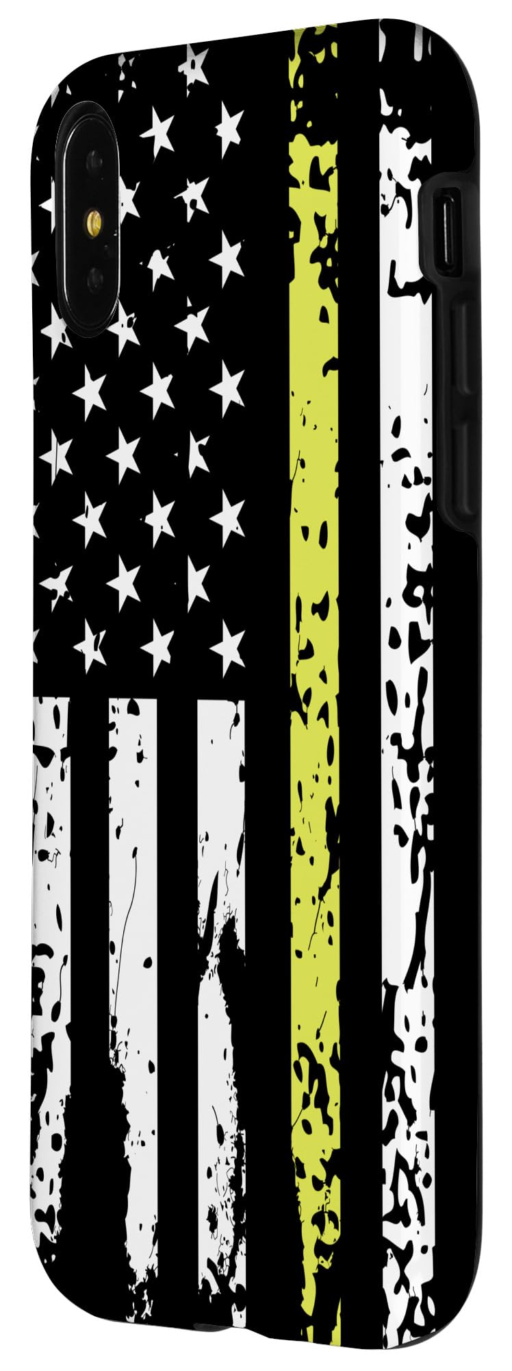 iPhone X/XS Thin Yellow Line Phone Case - 911 Dispatcher Gift, Slim Protective Cover for Emergency Responders | Perfect for First Responders, EMTs, Police Officers & Dispatch Professionals
