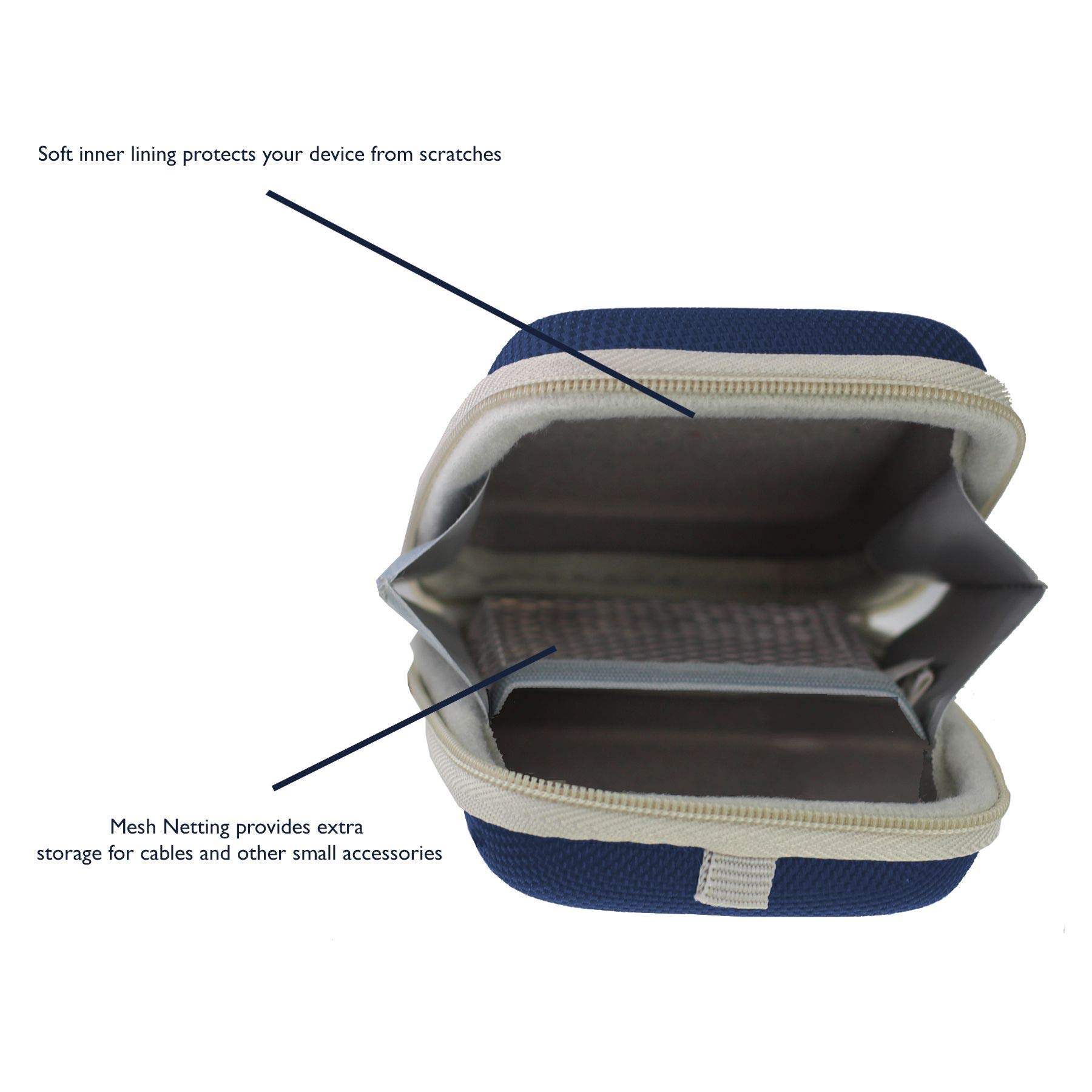 Navitech Dark Blue Hard Carry Case for BACtrack Scout Breathalyzer - Durable Protective Cover for Alcohol Breath Tester (Perfect for Travel, Parties & Law Enforcement Use)