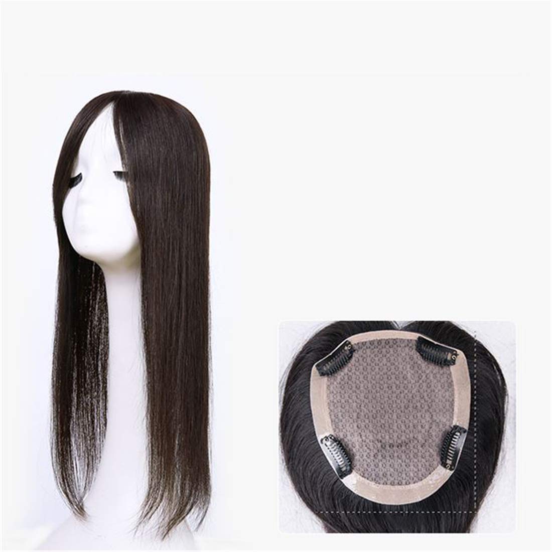 Remy Human Hair 6x6 Inch Large Silk Top Hair Crown Topper for Thinning Hair - 12 Inch Light Brown Hairpiece for Volume & Coverage | Perfect for Daily Wear, Special Occasions & Hair Loss Solutions