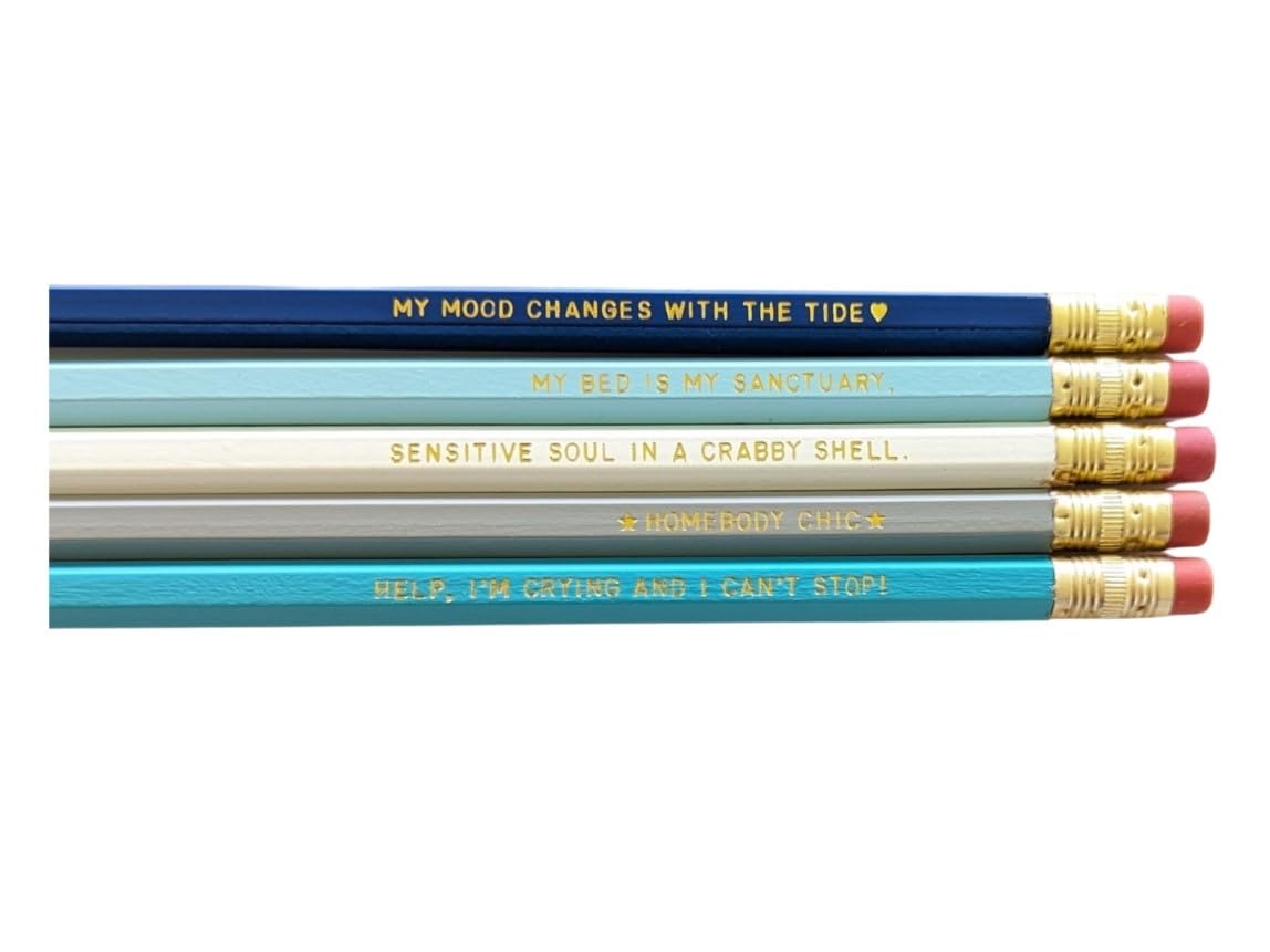 Cancer Zodiac Sign Pencil Set - Funny Astrology Birthday Gift for Women (June 20-July 22) - Perfect for Office, School & Cancer-Themed Parties