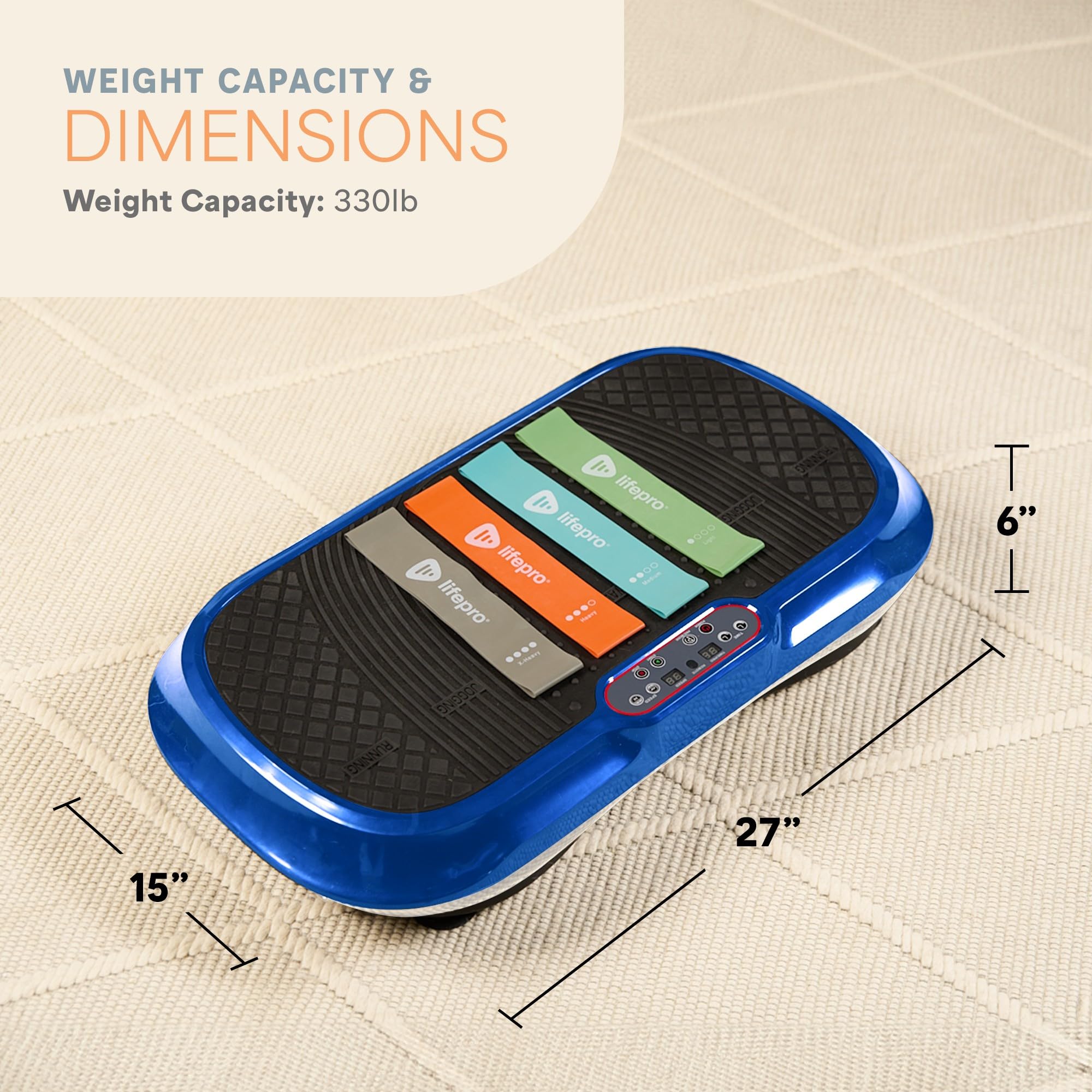 Lifepro Waver Vibration Plate Exercise Machine - Powerful Whole Body Vibration Platform for Muscle Activation, Strength Training & Fat Burning | Includes Resistance Bands | Home Gym Equipment for Weight Loss & Toning | Perfect for Home Workouts & Recovery