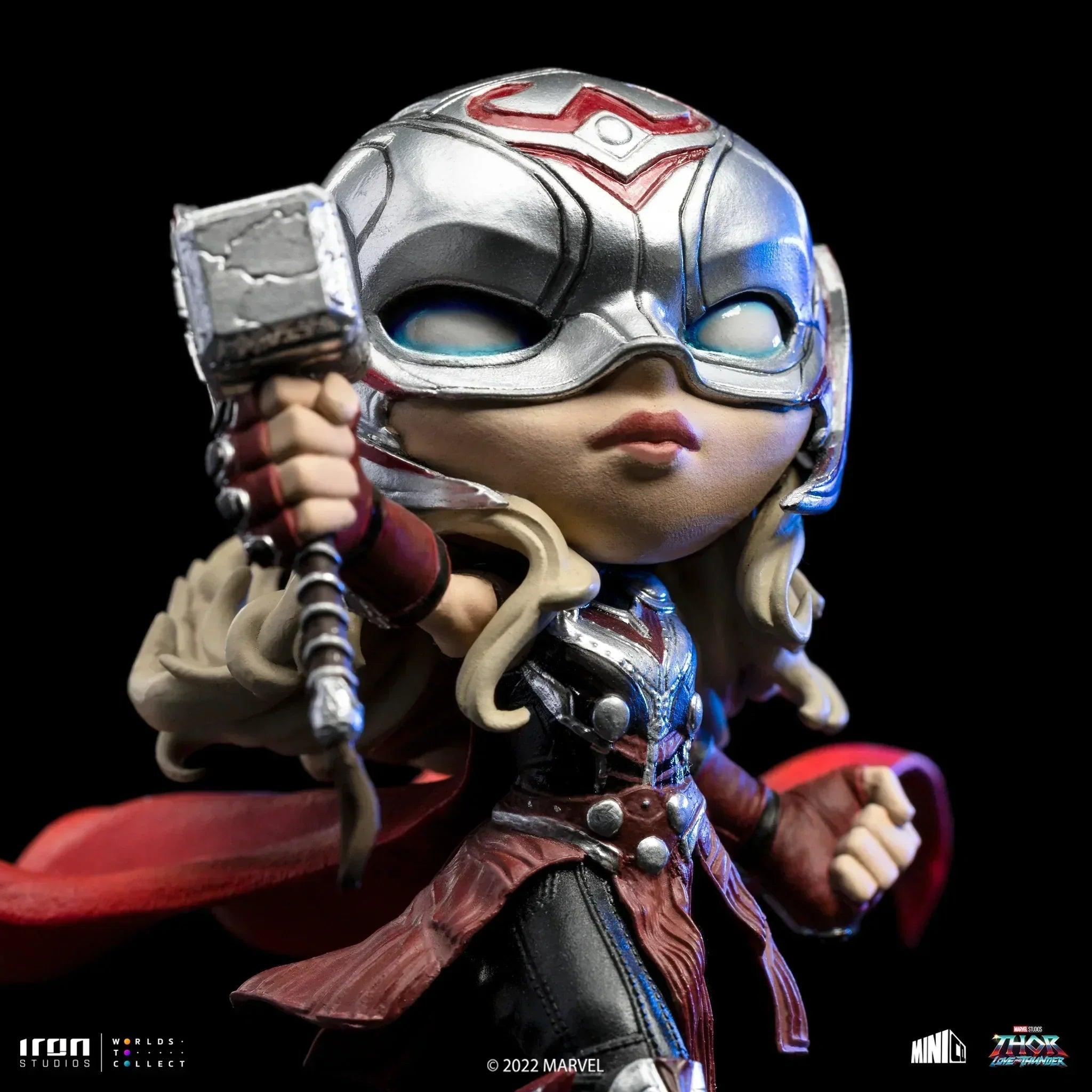 Iron Studios Thor: Love and Thunder Mighty Thor Jane Foster MiniCo Figure - Collectible Marvel Superhero Statue for Display & Gifts