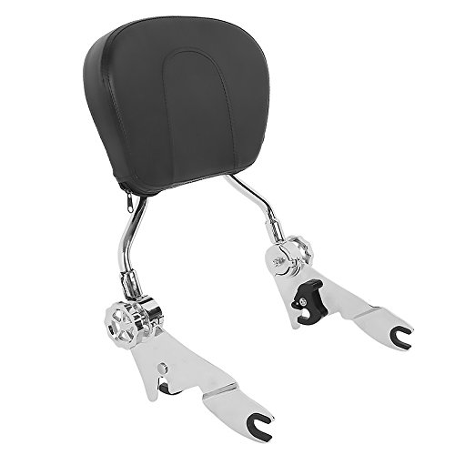 Detachable Adjustable Chrome Sissy Bar for Harley Davidson Touring Models 2009 & Newer | Motorcycle Passenger Backrest | Perfect for Long Rides & Road Trips