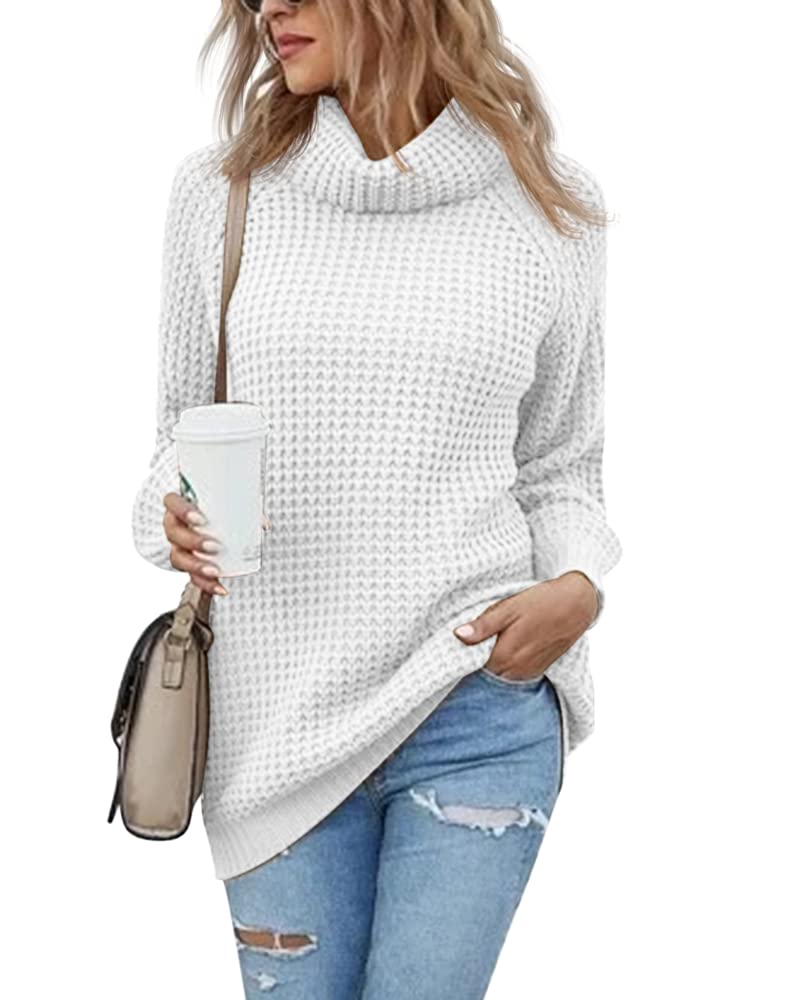 Women's Oversized Lightweight Turtleneck Sweater - Soft Chunky Knit Long Sleeve Pullover Jumper Top for Fall & Winter | Cozy Casual Wear, Office Outfits, Holiday Layering