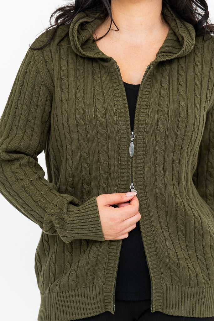 Elsie Sweater - Soft Cotton Knit Pullover in Olive Green | Women's Casual Wear for Fall & Winter | Perfect for Office, Dates & Cozy Evenings