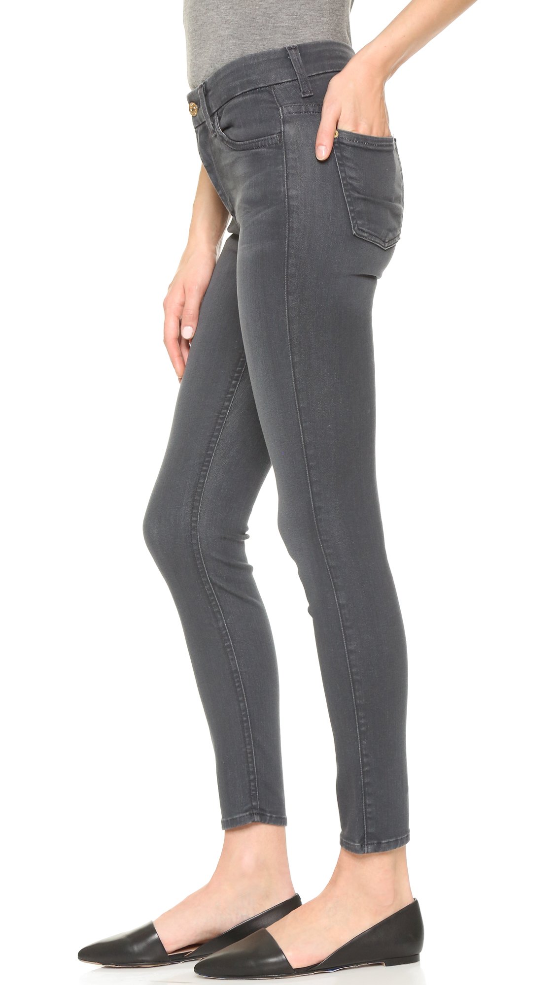 7 For All Mankind Women's High Rise Skinny Fit Ankle Jeans - Slimming Stretch Denim Pants for Casual Wear & Night Out