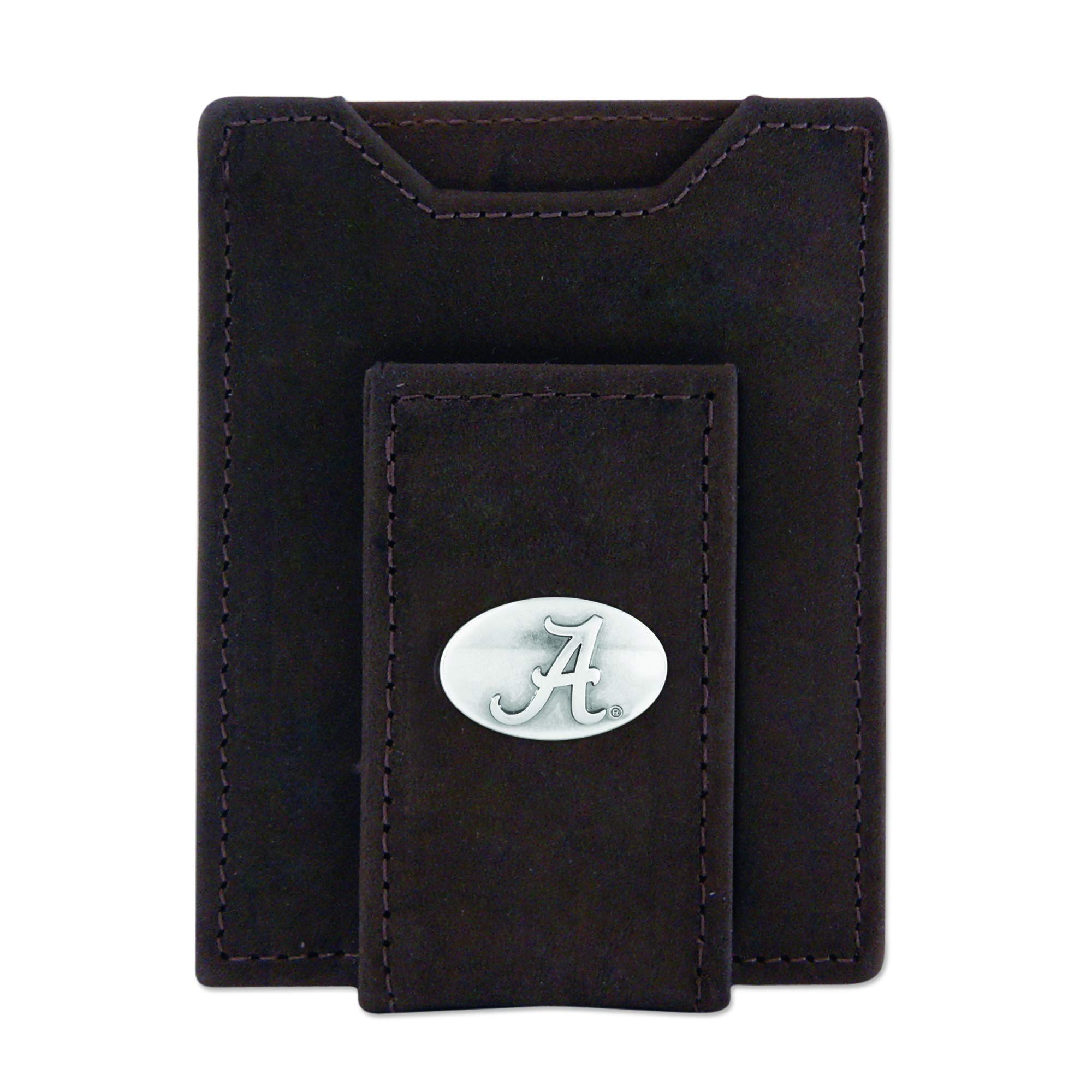 ZEP-PRO Men's Brown Crazyhorse Leather Front Pocket Concho Wallet - Slim RFID Blocking Bifold Wallet for Men - Perfect for Everyday Carry, Travel & Gifts