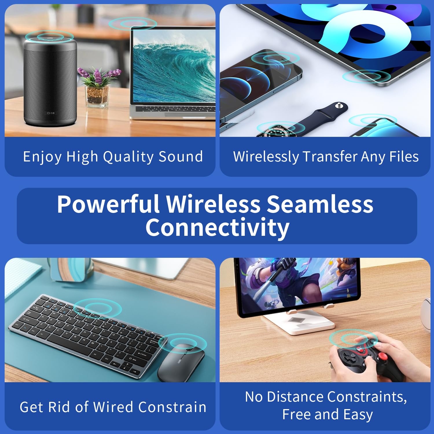 Long Range USB Bluetooth 5.3 Adapter for PC Desktop & Laptop - 150M Wireless Dongle for Windows 11/10/8.1 - Connect Bluetooth Headphones, Speakers, Mouse, Keyboard & Printer - Plug & Play - Perfect for Home Office, Gaming & Wireless Audio Streaming