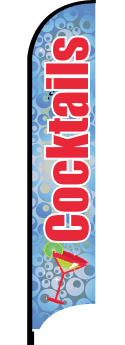 Custom Feather Flag Banner for Cocktail Bars & Events - Outdoor Advertising & Party Decor - Perfect for Happy Hours, Weddings & Promotions