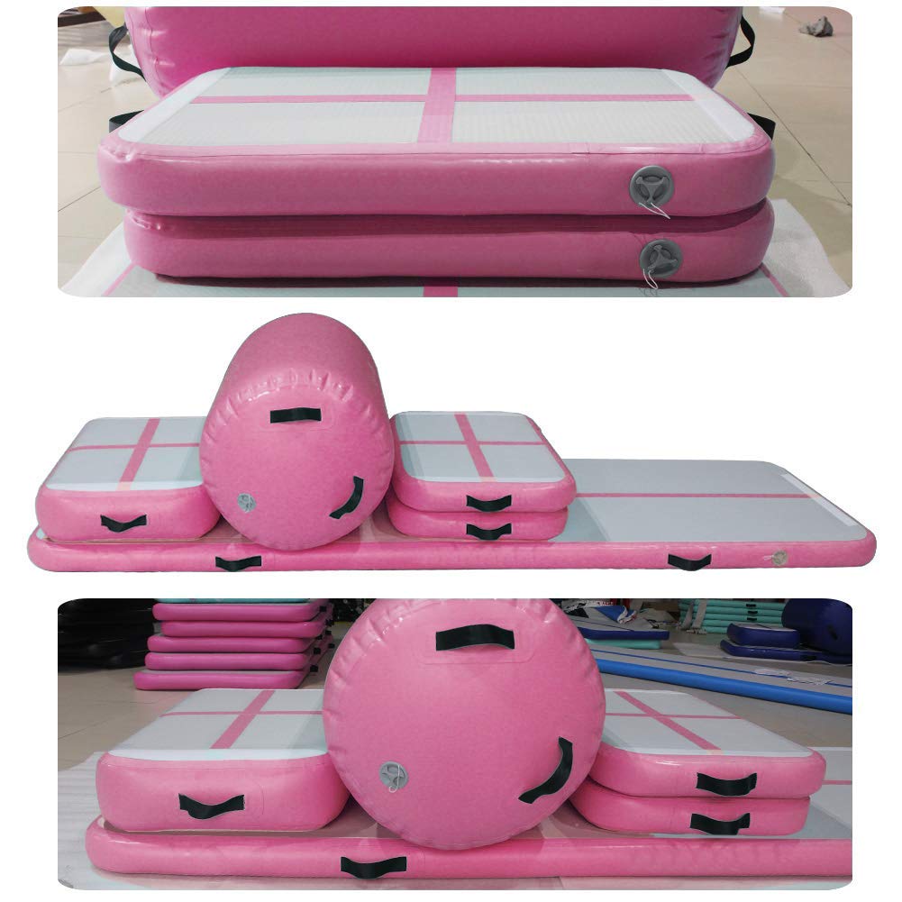 AKSPORT 5-Piece Inflatable Gymnastics Air Mat Set with Electric Pump - Tumble Track, Tumbling Mat for Home Gym, Cheerleading Training, Beach & Park Activities, Water Play - Perfect for Kids & Adults Exercise