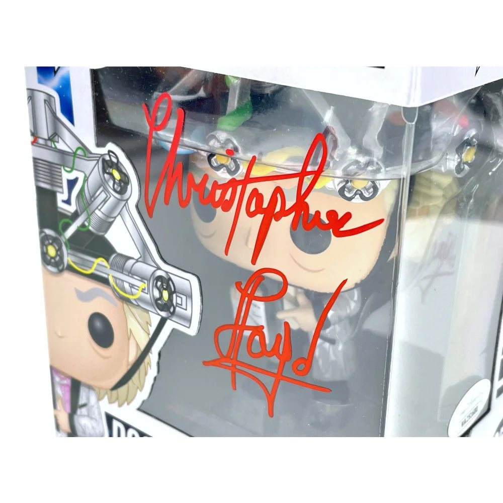Christopher Lloyd Autographed Funko Pop Doc Brown #959 Back to the Future Collectible with JSA COA & Helmet - Perfect for Movie Fans, Gift Giving, and Pop Culture Displays