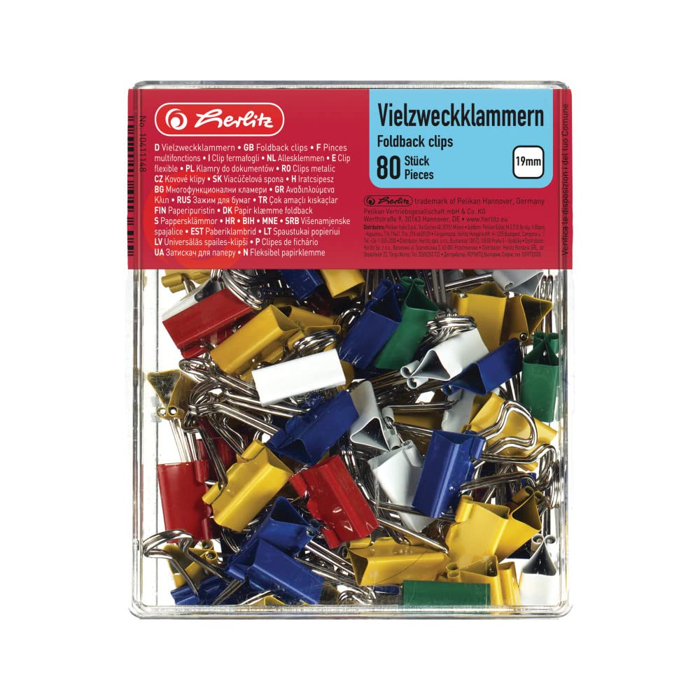 19mm Fold Back Clips (80 Pieces) - Heavy Duty Binder Clips for Office, School, Home & Crafting - Perfect for Organizing Papers, Documents, Photos & DIY Projects