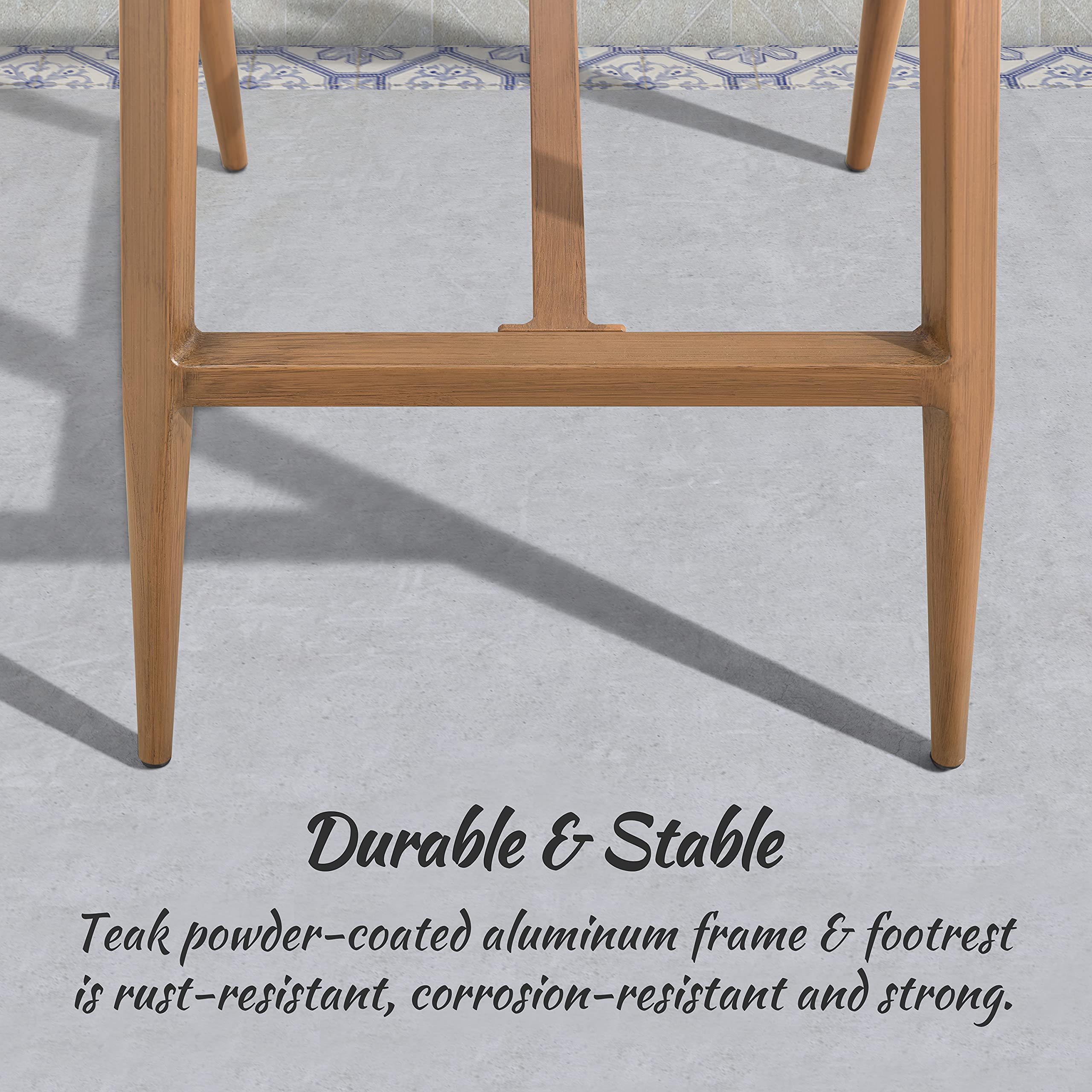 PURPLE LEAF Outdoor Counter Height Bar Stools Set of 2 - Modern Patio Metal Chairs with Backrest & Armrest, Includes Cushions - Perfect for Backyard, Deck, Garden & Outdoor Dining