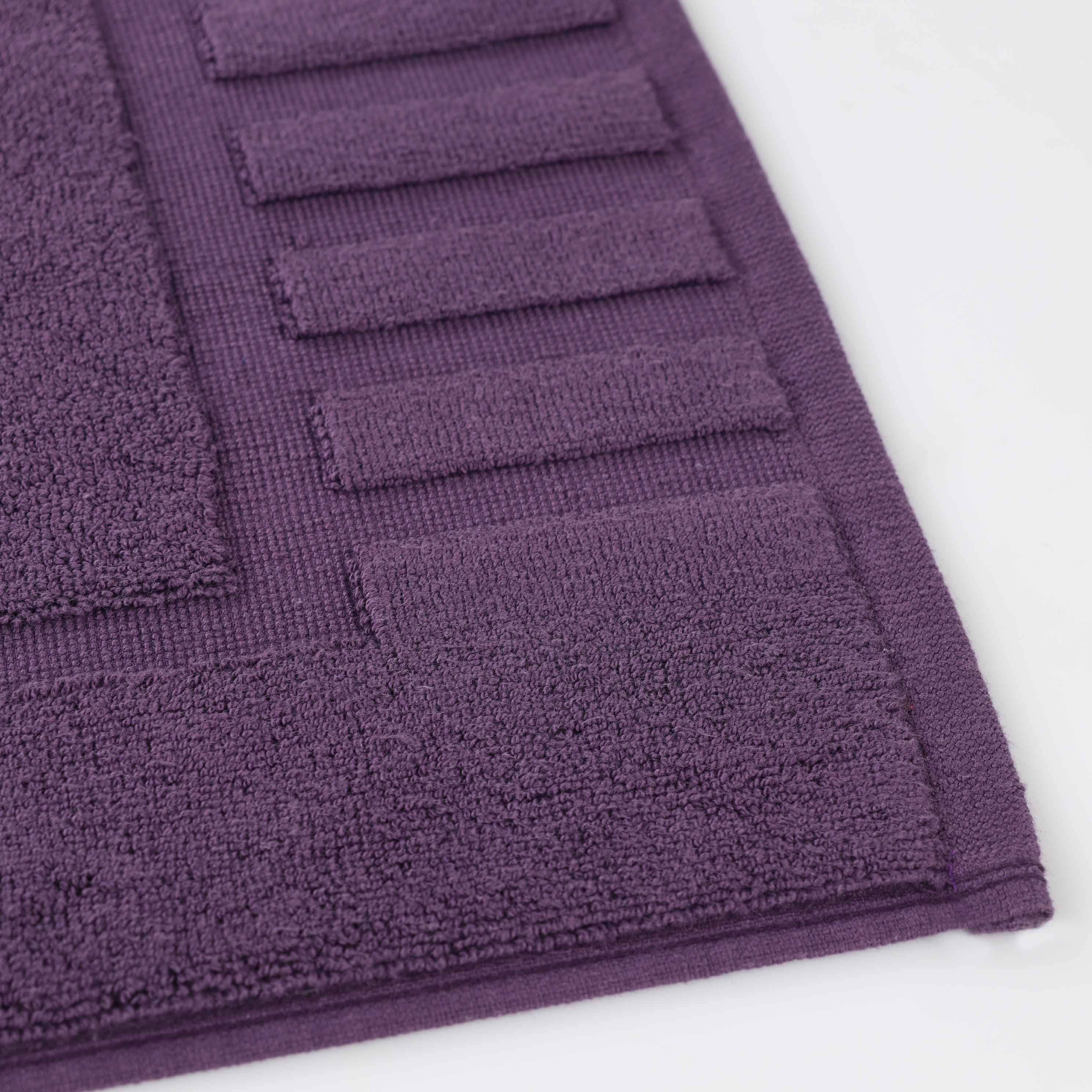 Premium Cotton Modern Geometric Border Bath Mat Set of 2 - Ultra Absorbent, Non-Slip, Quick Dry Bathroom Rug for Bath, Shower & Vanity Area
