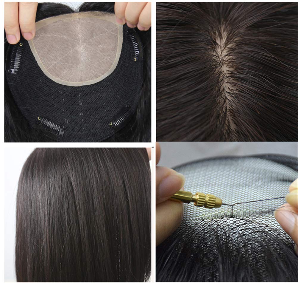 Natural Wavy Clip-In Human Hair Topper for Women - 6.3