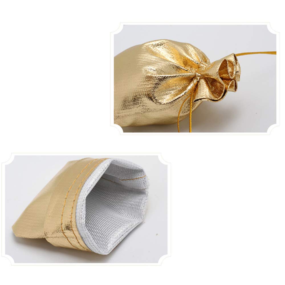 FineInno 100-Pack Gold & Silver Drawstring Organza Bags - 7x9 cm Jewelry Gift Pouches for Wedding Favors, Party Decor, Christmas & Halloween Treats - Perfect for Candy, Small Gifts & Special Occasions